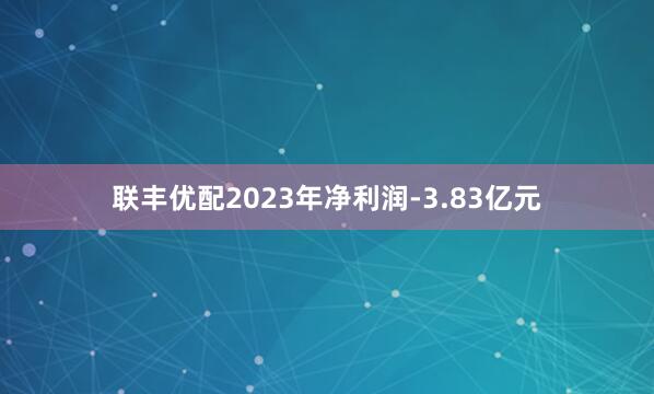 联丰优配2023年净利润-3.83亿元
