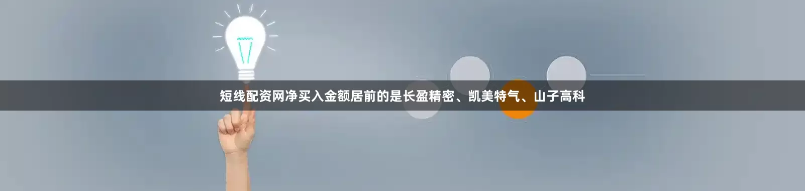 短线配资网净买入金额居前的是长盈精密、凯美特气、山子高科